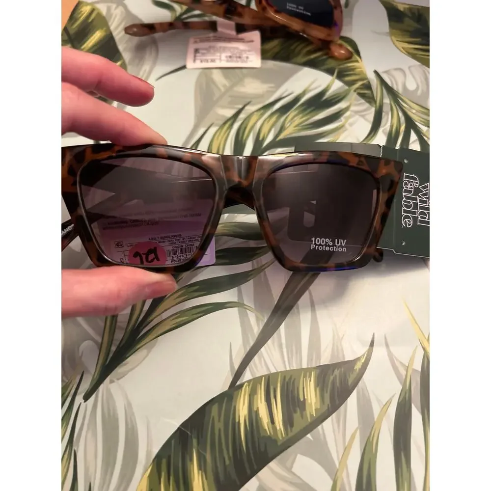 New Unisex Wild Fable 😎 Sunglasses Brown Black Animal 🐆Print